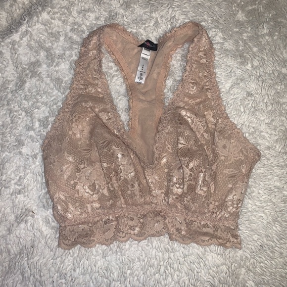 Cosabella Lace Bralette in nude blush racerback wireless size small - Picture 2 of 5